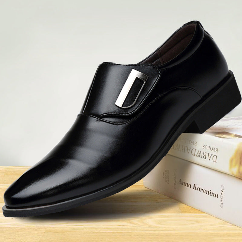 Men's Size Trendy Formal Wear Slip-on Leather Shoes