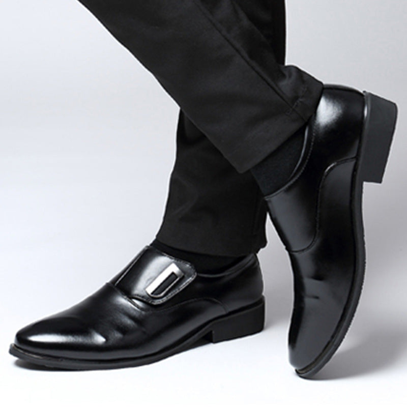 Men's Size Trendy Formal Wear Slip-on Leather Shoes