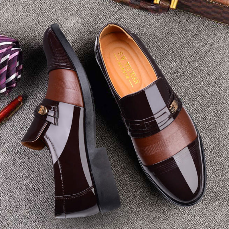 Men's Business Formal Hollow Slip-on Punching Leather Shoes
