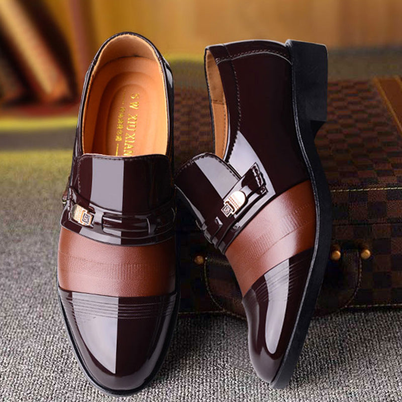 Men's Business Formal Hollow Slip-on Punching Leather Shoes