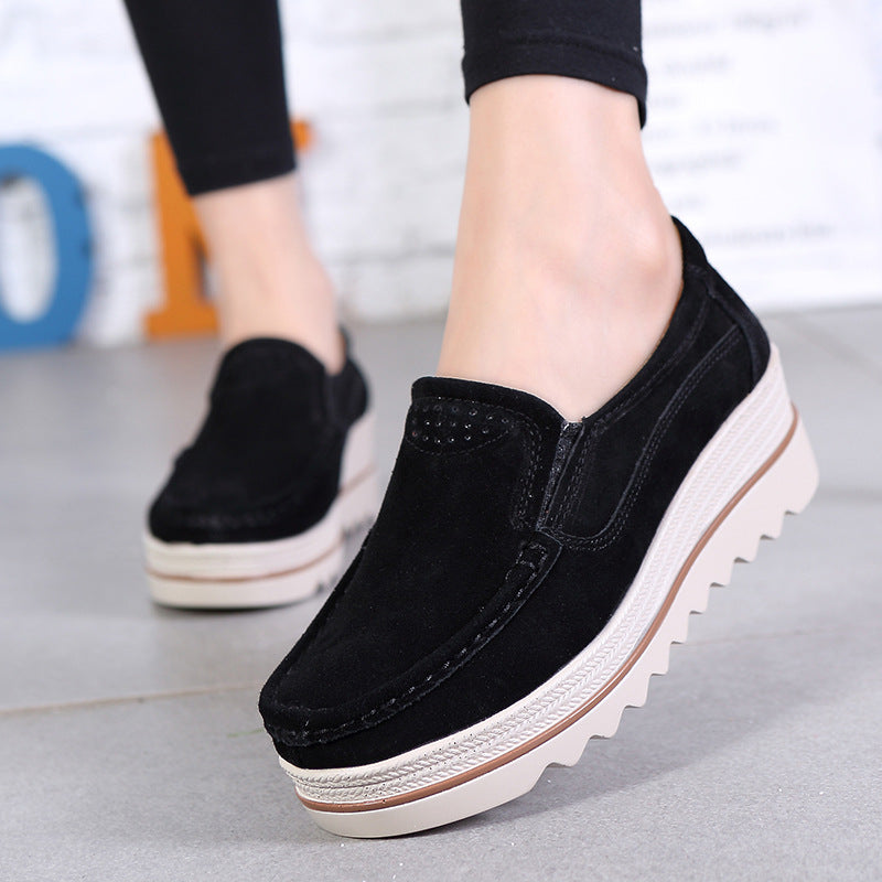 Charmantes chaussures décontractées à semelles épaisses de style coréen pour femmes