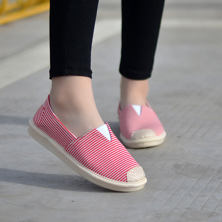 Creative Style Breathable Slip-on Flat Soft Canvas Shoes