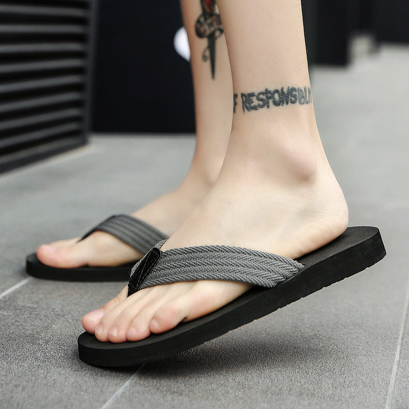 Men's Korean Style Non-slip Flip-flops Beach Large Slippers