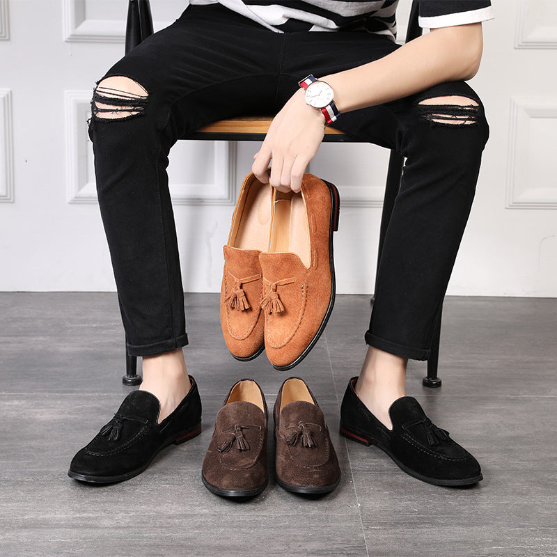 Men's Matte Hair Stylist British Nightclub Tassel Casual Shoes