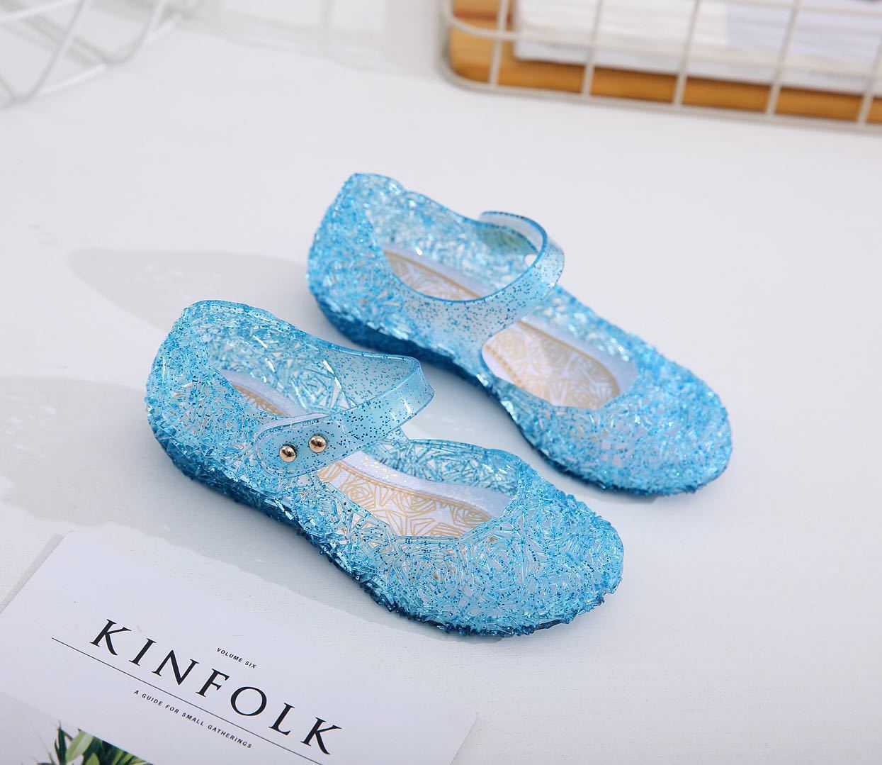 Children's Frozen Elsa Princess Performance Bag High Sandals