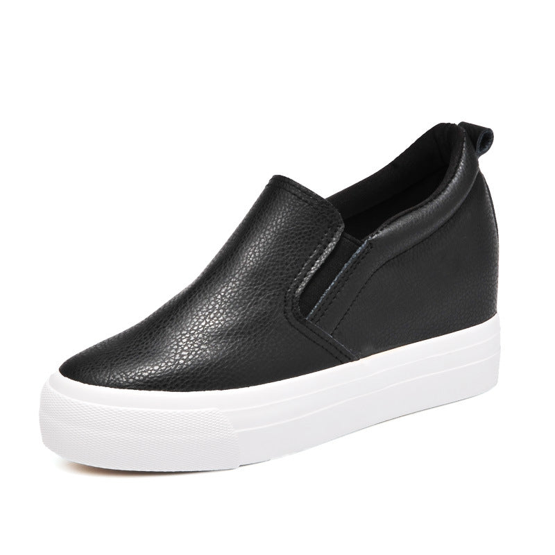 Women's Platform Height Increasing Insole Female Slip-on Canvas Shoes