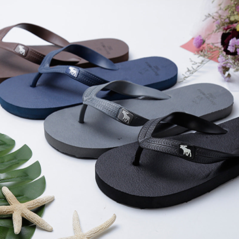 Herren-Strand-Flip-Flops, rutschfeste Outdoor-Flip-Flops mit Hirschmotiv