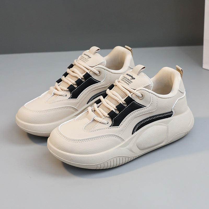 Women's White Stitching Summer Breathable Raise The Sneakers