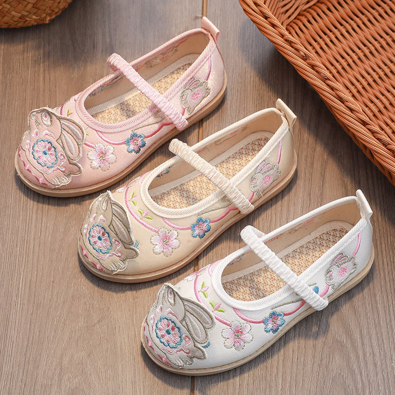 Women's & Children's Han Chinese Costume Style Skirt Embroidered Kid's Shoes