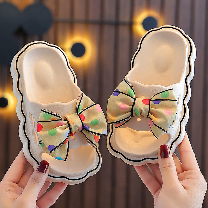 Autumn Fashion Bowknot Home Outdoor Thick Sandals