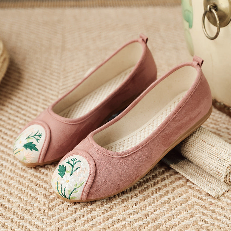 Flache Canvas-Schuhe im Ethno-Stil für Damen