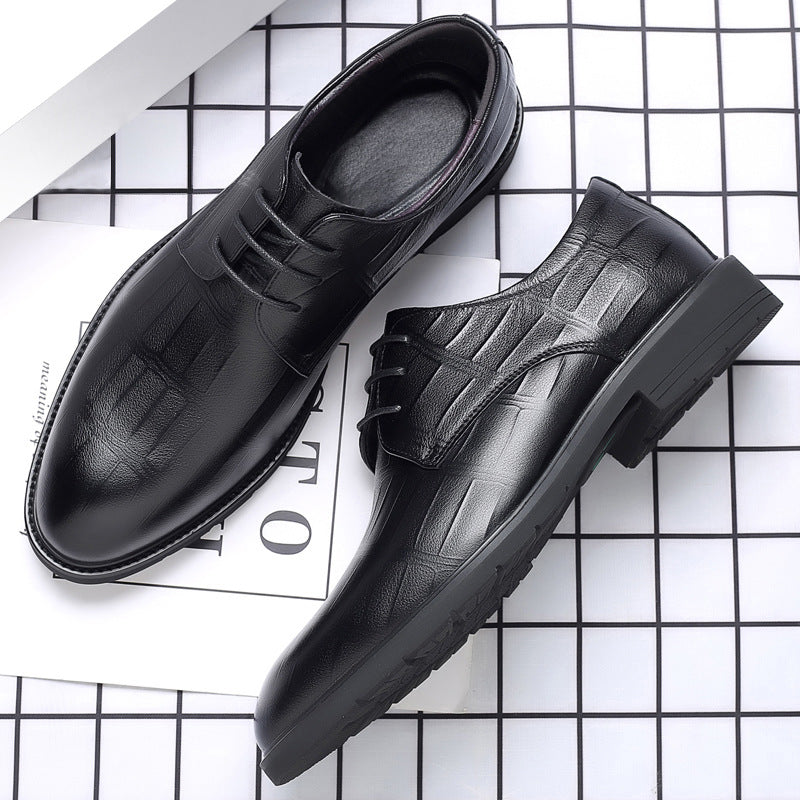 Ropa Formal para hombre transpirable británico coreano zapatos de cuero puntiagudo