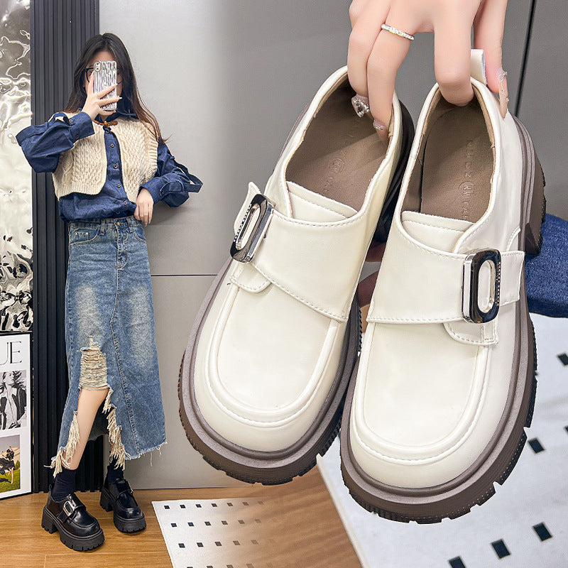 Women's Small British Style Spring Slip-on Thick Loafers