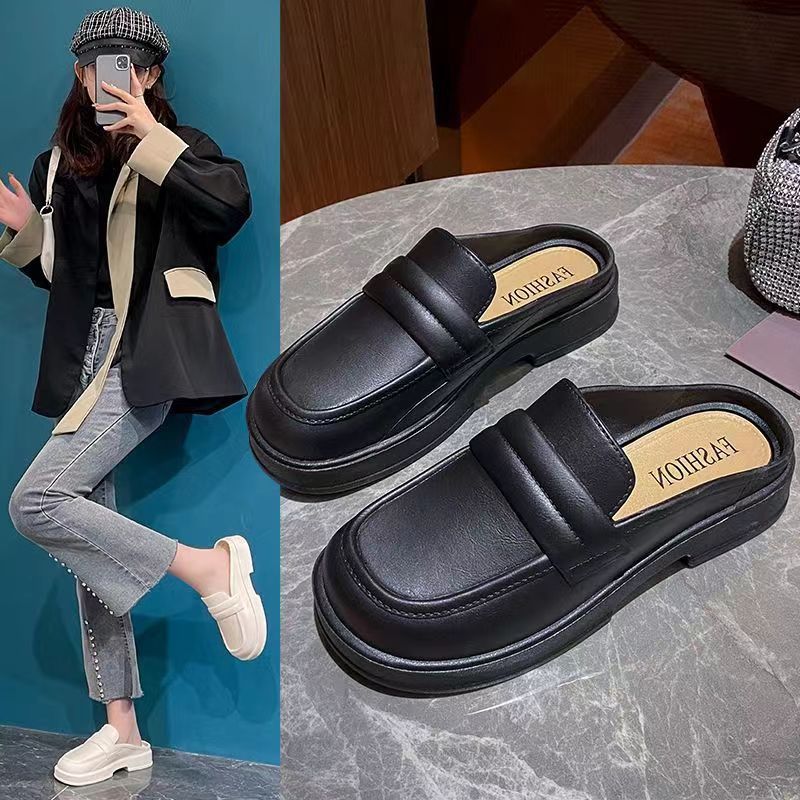 Women's Retro Platform Lazy Half Summer Fashion Outwear Loafers