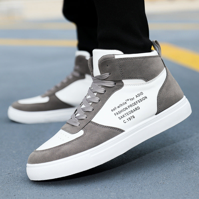 Men's Korean Style Trendy High Top Board Men's Shoes