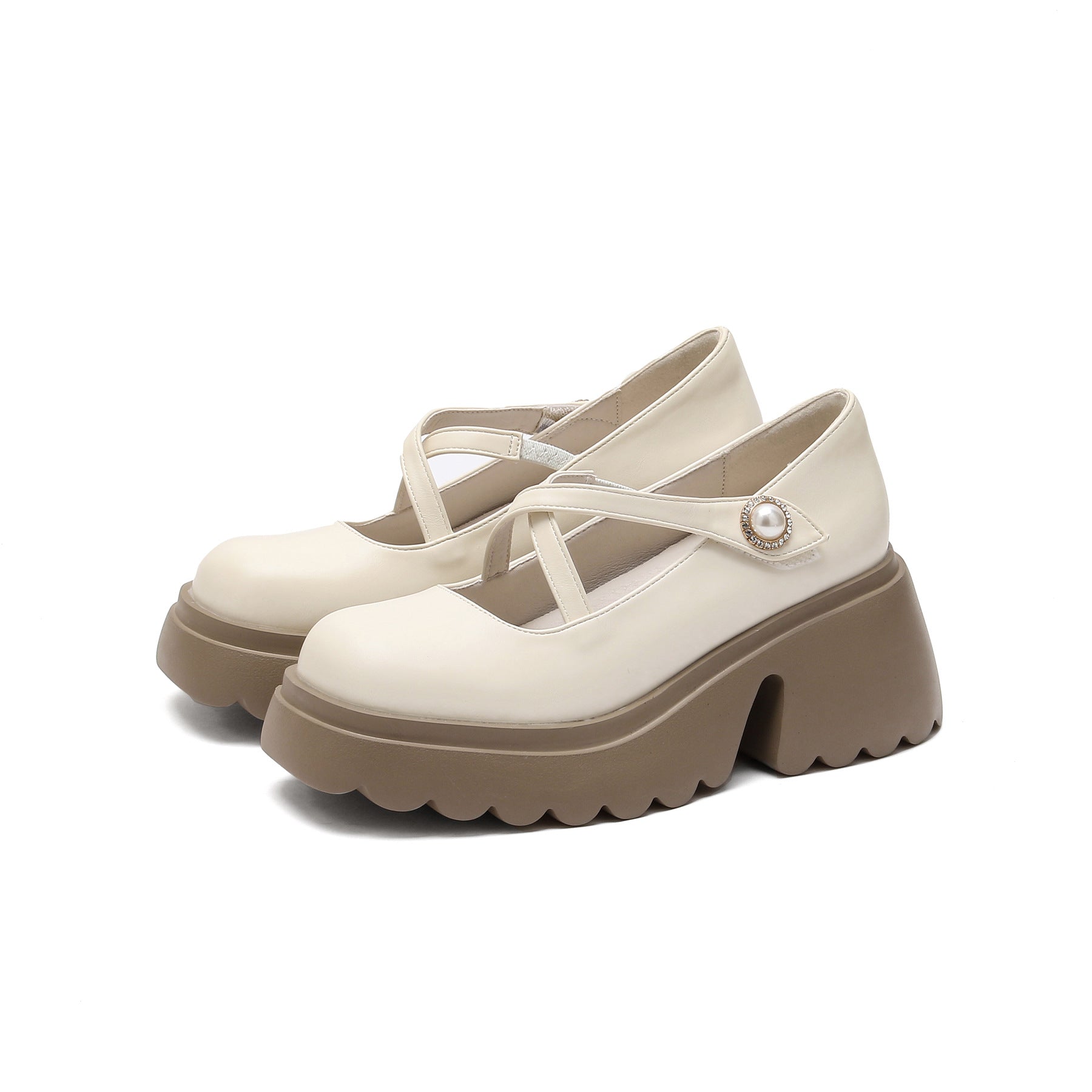 Damen Mary Jane Uniform Pumps, höhenverstärkende Damenschuhe