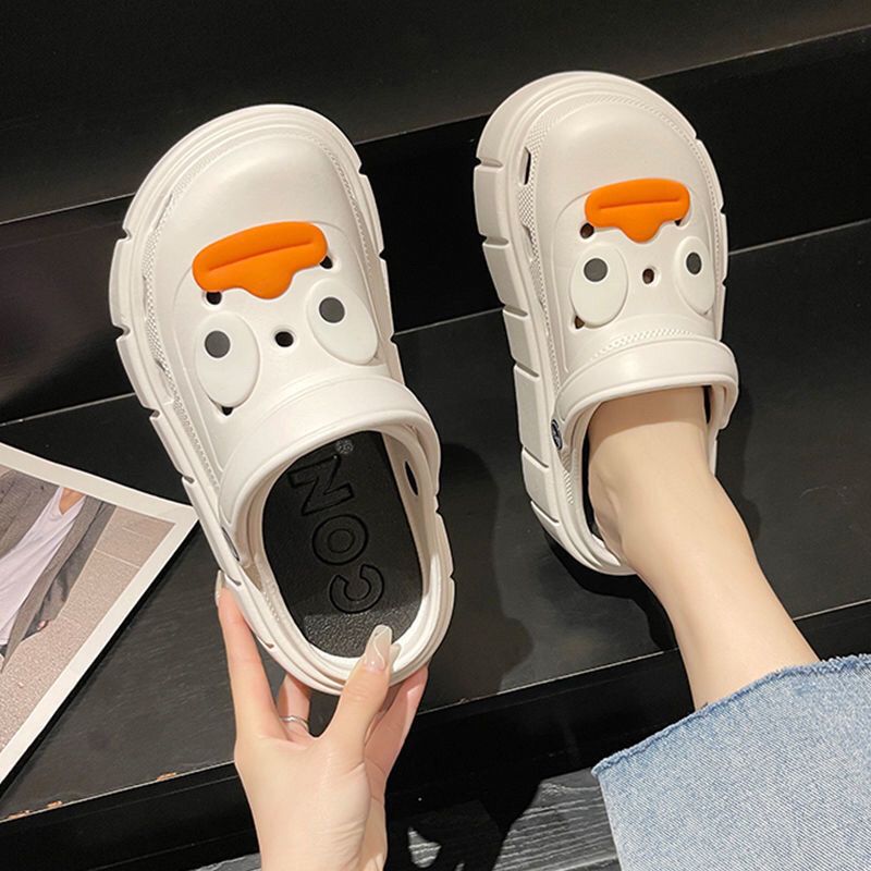 Women's Cute Cartoon Thick Bottom Two-way Closed Women's Shoes