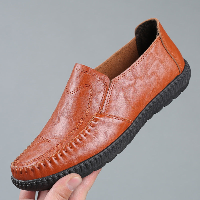 Chaussures en cuir respirantes à une pédale pour hommes