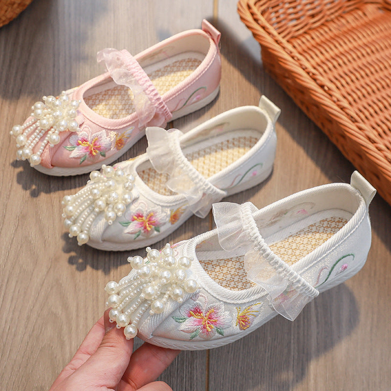 Children's The Han Clothing Ancient Style Embroidered Costume Kid's Shoes