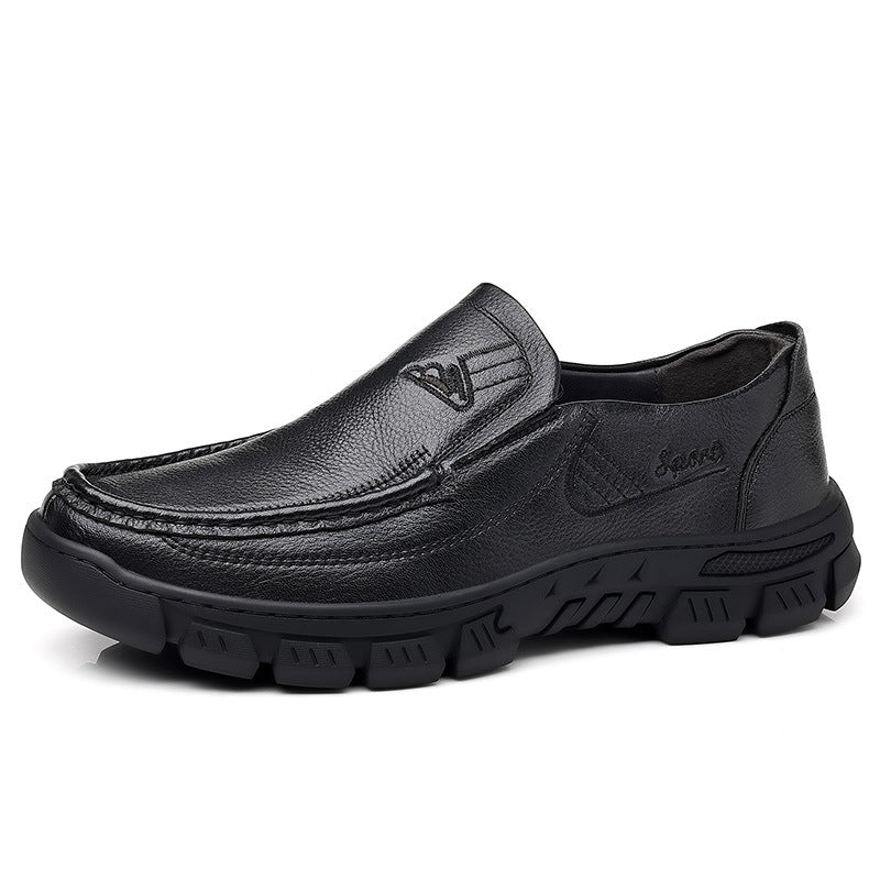 Elegant Innovative Men's Layer Cowhide Slip-on Leather Shoes