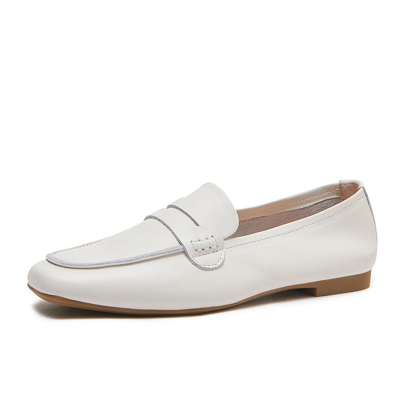 Women's Platinum Genuine Square Toe Soft Bottom Loafers