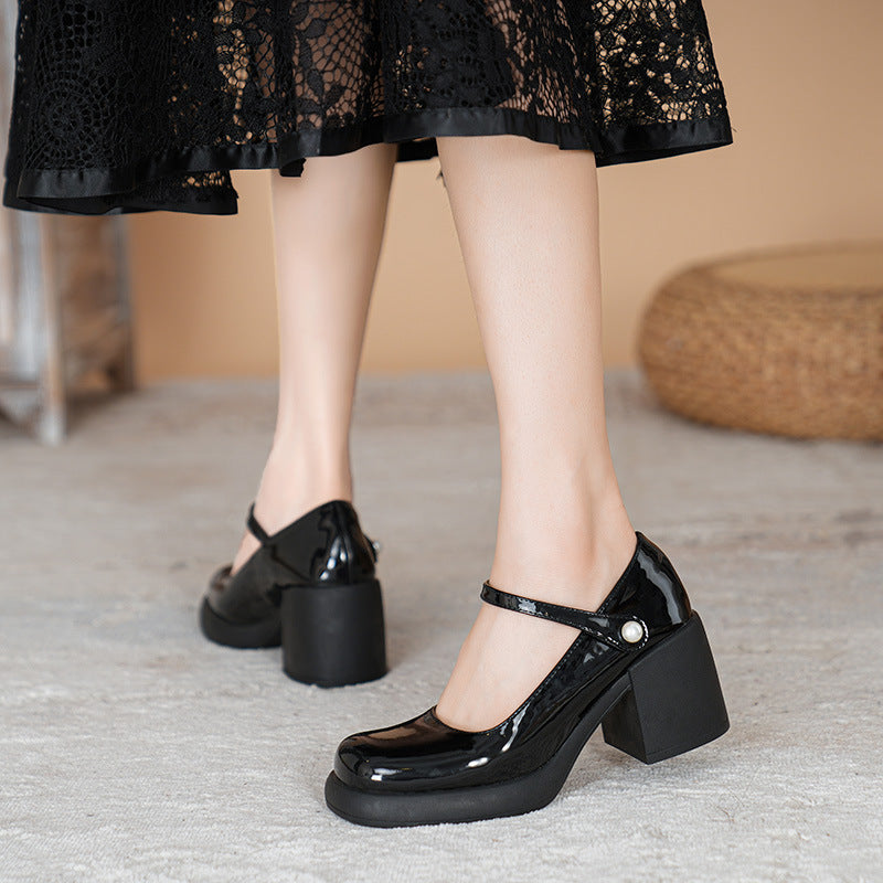 Women's High Single-layer Gentle Skirt Mary Jane Heels