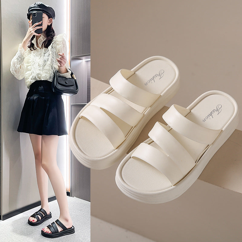Women's Outer Chinese Fashion Platform Simple Flat Sandals