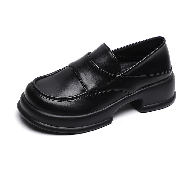 Women's Round Head British Style Slip-on Retro Loafers