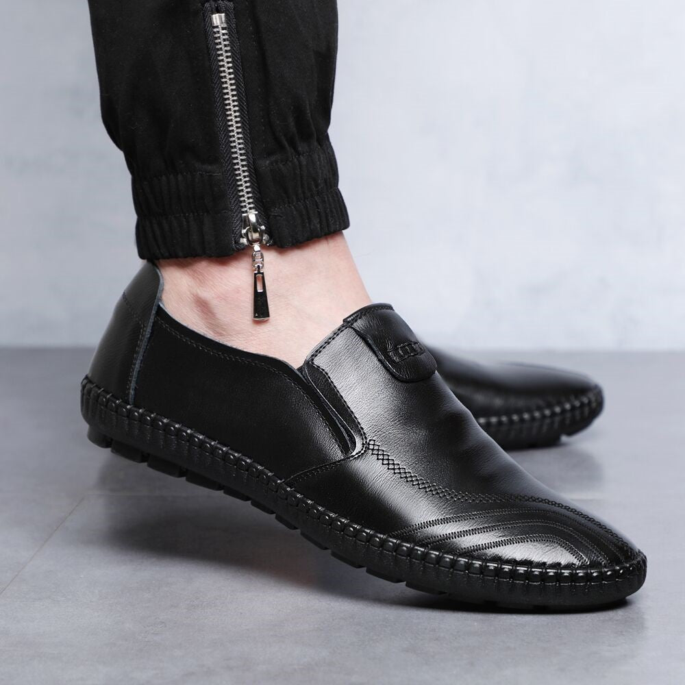 Men's Tendon Soft Bottom Cowhide Slip-on Lofter Sandals