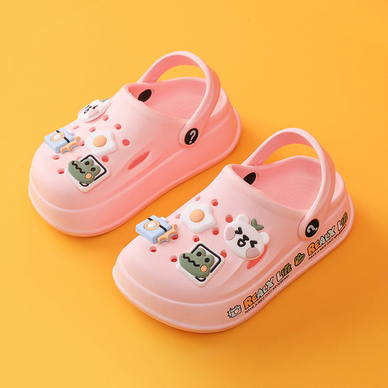 Children's Rabbit Cute Cartoon Labeling Big Hole Kid's Shoes