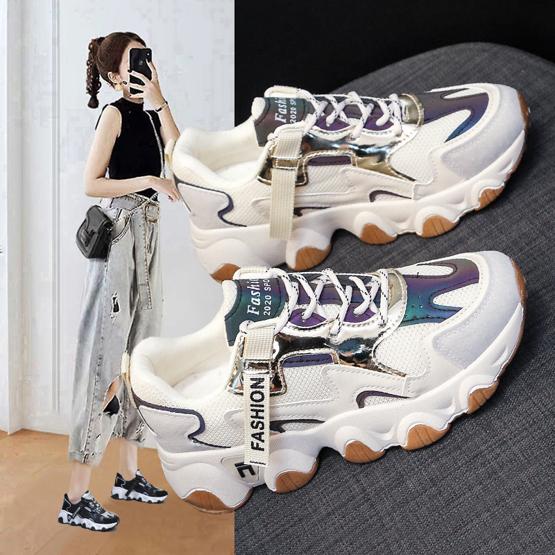 Atmungsaktive Plateau-Sneakers im koreanischen Frühlingsstil für Damen