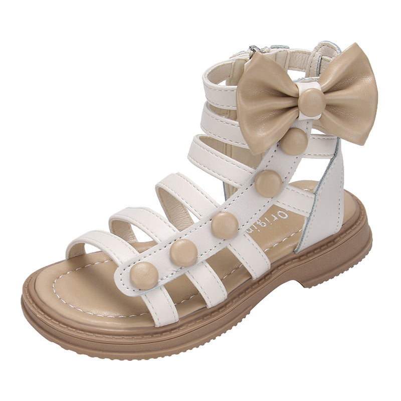 Children's Summer Bowknot Hollowed Beach Middle Big Sandals