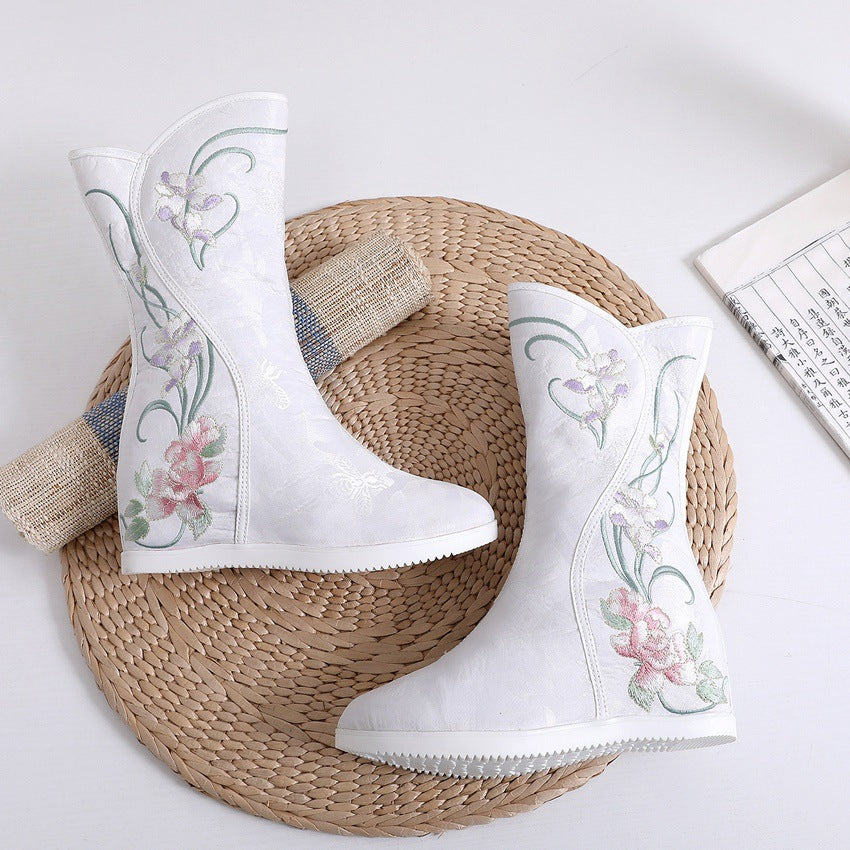 Women's Fleece-lined Mid Embroidered Winter Warm Matching Women's Shoes