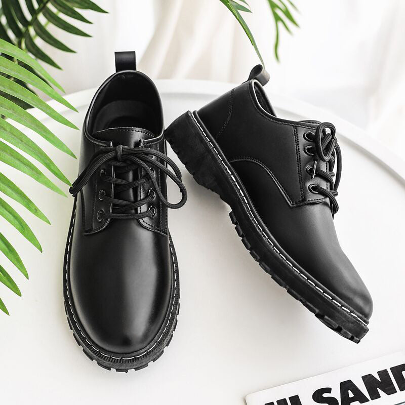 Chaussures en cuir d'affaires noires respirantes de style britannique pour hommes