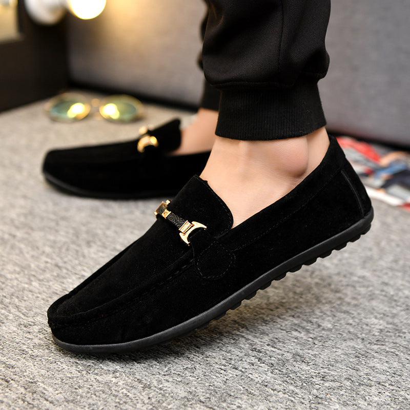 Vielseitige weiße koreanische flache Mode-Loafer für Herren