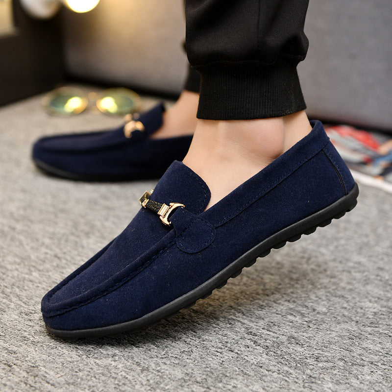 Versatile Men's White Korean Flat Fashion Loafers