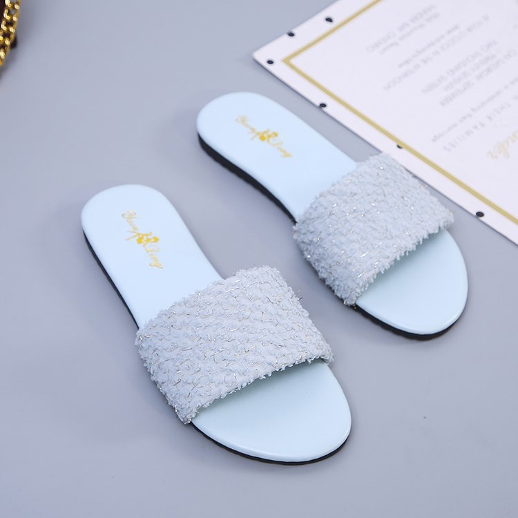 Fairy Style Fashionable One-line Flat Open Toe Sandals