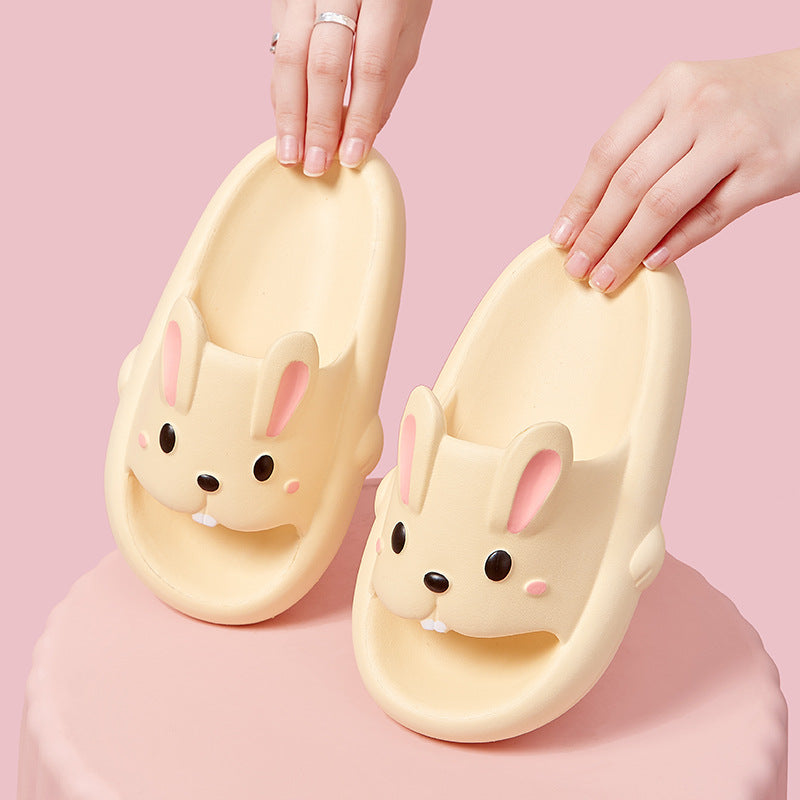 Sandales d'été pour enfants avec motif de lapin mignon et dessin animé de taille moyenne et grande