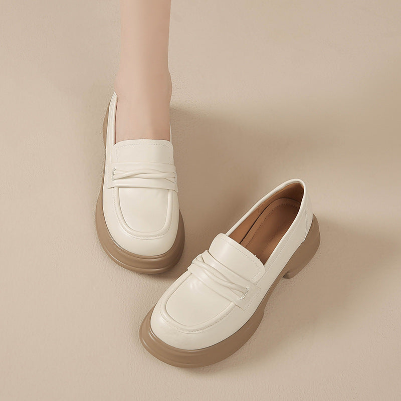 Dicker Damen-Loafer im britischen koreanischen College-Stil