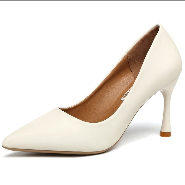 Women's Autumn Stiletto Slip-on Pointed Solid Color Women's Shoes