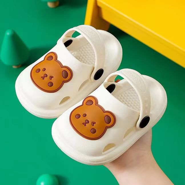 Children's Plastic Cartoon Bear Home Cute Hole Kid's Shoes