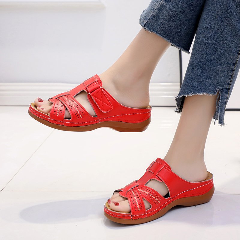 Women's Summer Wedge Flat Mid Open Slippers