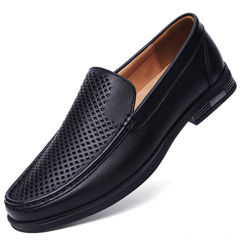 Men's Size Soft Bottom Surface Cowhide Breathable Slip-on Small For Loafers