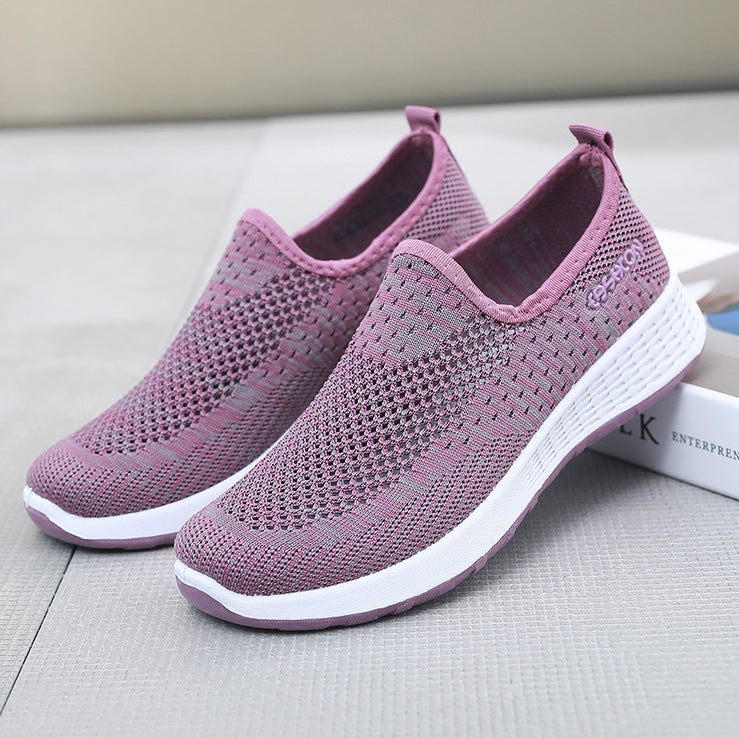 Women's Breathable Mesh Slip-on Mother Flat Sports Women's Shoes