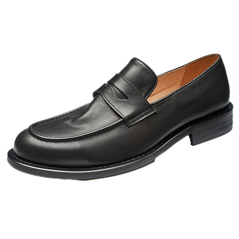 Men's British Penny First Layer Cowhide Handmade Loafers