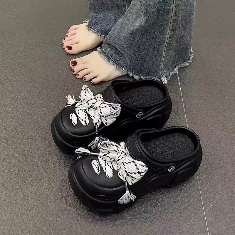 Chaussures d'été pour femmes à semelle épaisse avec motif de chien de dessin animé