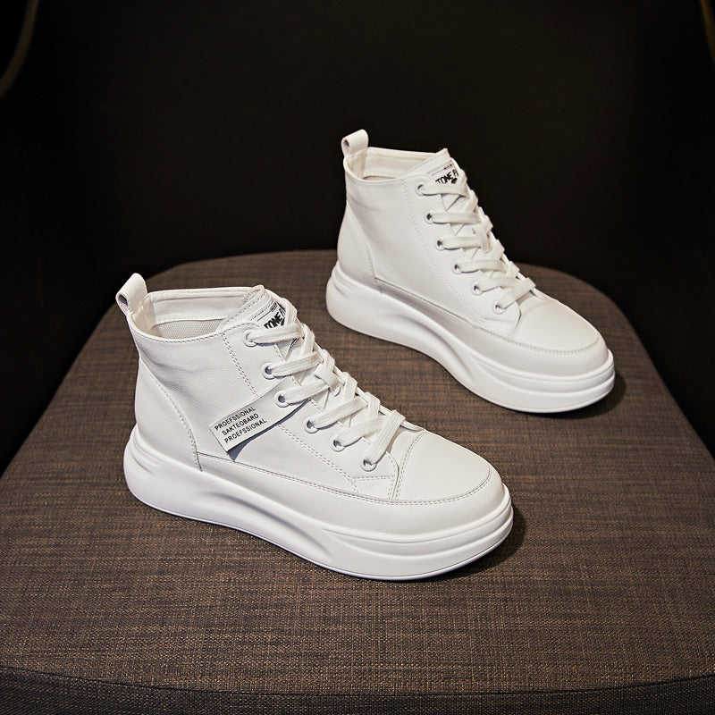 Women's Korean Style Platform White Sports Single Casual Shoes