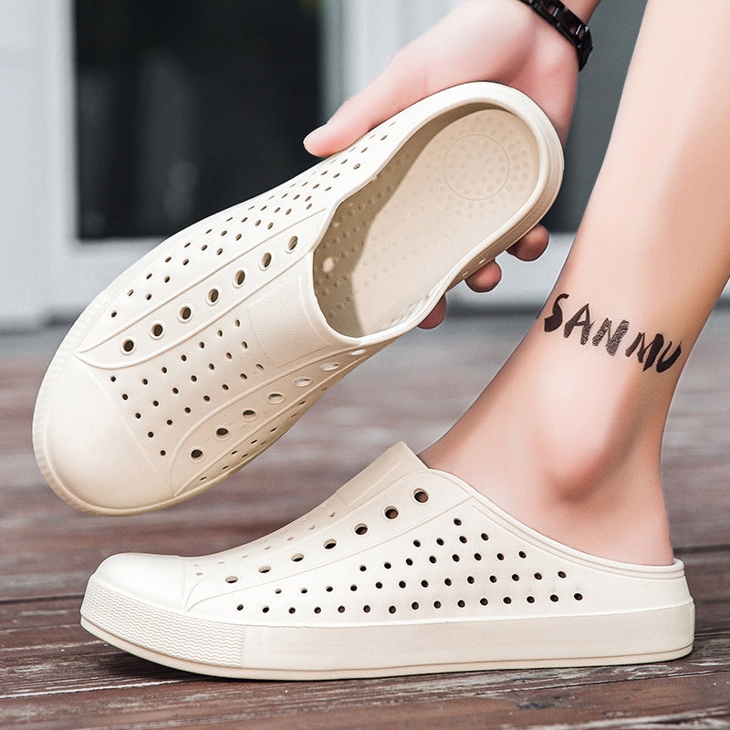 Summer Beach Hole Slip-on Waterproof Half Women's Shoes