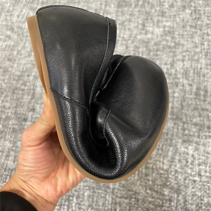 Mocassins plats et authentiques pour femmes, en forme de fer à cheval, à bouche peu profonde, pour l'automne