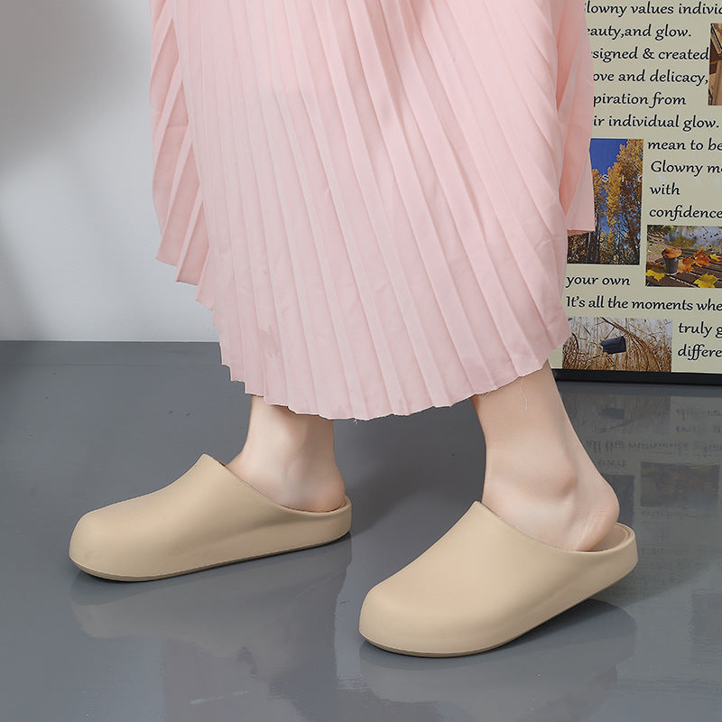 Women's Closed Toe Half Outer Wear Flat Sandals
